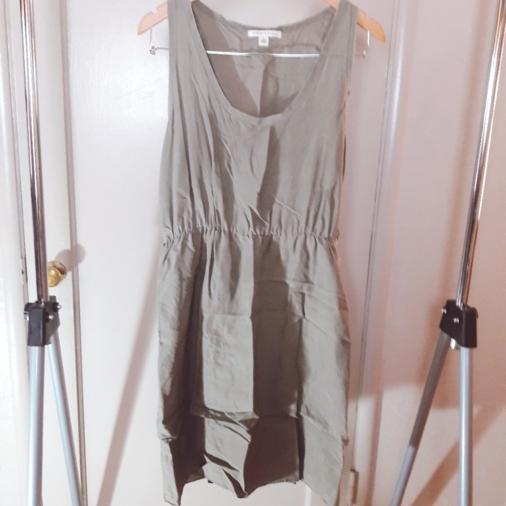 100% Silk Tiered Dress Banana Republic Sage Green